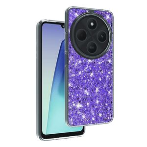 Husa pentru  Xiaomi Redmi 14C cu sclipici Liquid Crystal Glitter, mov