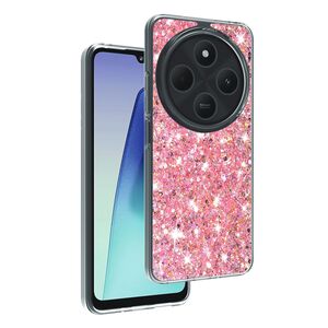 Husa pentru  Xiaomi Redmi 14C cu sclipici Liquid Crystal Glitter, roz