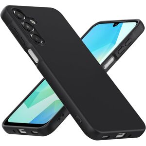 Husa pentru  Samsung Galaxy A16 Liquid Silicone, subțire, captusita cu microfibra, anti amprentă, protectie cameră foto, negru