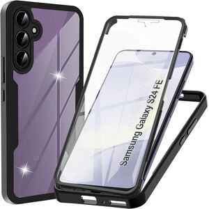 Pachet 360: Husa cu folie integrata pentru  Samsung Galaxy S24 FE Cover360 fata / spate - negru