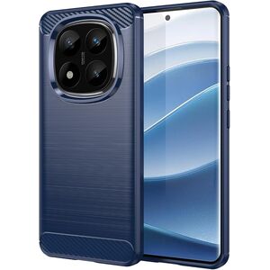 Husa pentru Xiaomi Redmi Note 14 Pro+ Plus Carbon Liquid Silicone, albastru