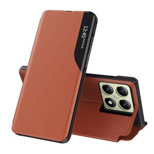 Husa pentru  Xiaomi 14T tip carte, Smart View, portocaliu