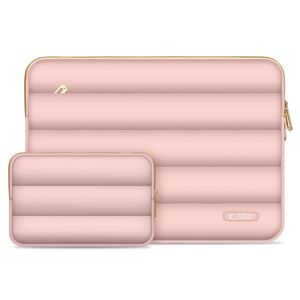 Set Elegant Tech-Protect Puffy: Husa Premium pentru Laptop 13-14 și Husa Accesorii, Protecție Deosebită, Design Rafinats, compatibila Macbook, Lenovo, Microsoft, Acer, HP, Asus, rose