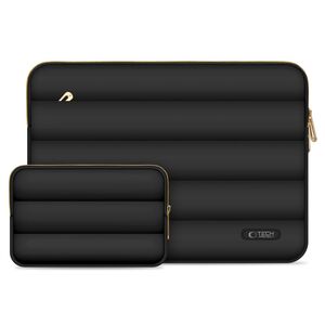 Set Elegant Tech-Protect Puffy: Husa Premium pentru Laptop 15-16 și Husa Accesorii, Protecție Deosebită, Design Rafinats, compatibila Macbook, Lenovo, Microsoft, Acer, HP, Asus, negru