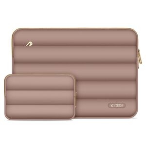 Set Elegant Tech-Protect Puffy: Husa Premium pentru Laptop 15-16 și Husa Accesorii, Protecție Deosebită, Design Rafinats, compatibila Macbook, Lenovo, Microsoft, Acer, HP, Asus, maro