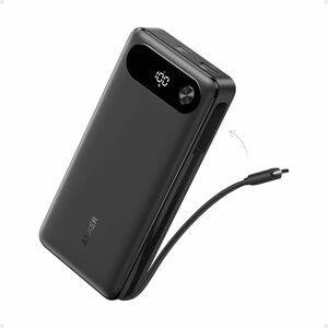 Acumulator extern Anker PowerCore 20000 mAh, 87W, 2x USB-C, 1x USB-A, cablu USB-C incorporat, Negru