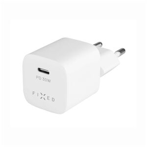Mini incarcator de priza Type-C Fixed, PD 30W, FIXC30M-C-WH, alb