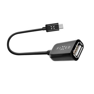 Adaptor OTG tip C la USB 2.0, Fixed, negru, 20cm, FIXA-CTOA-BK