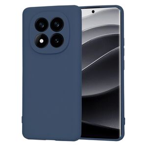 Husa pentru  Xiaomi Redmi Note 14 Pro+ Plus Liquid Silicone, subțire, captusita cu microfibra, anti amprentă, protectie cameră foto, albastru