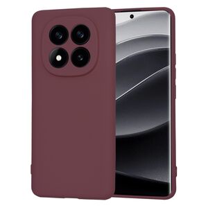 Husa pentru  Xiaomi Redmi Note 14 Pro+ Plus Liquid Silicone, subțire, captusita cu microfibra, anti amprentă, protectie cameră foto, bordeaux