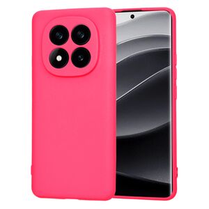 Husa pentru  Xiaomi Redmi Note 14 Pro+ Plus Liquid Silicone, subțire, captusita cu microfibra, anti amprentă, protectie cameră foto, fucsia