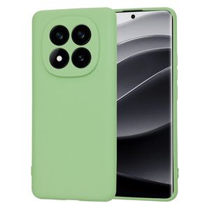 Husa pentru  Xiaomi Redmi Note 14 Pro+ Plus Liquid Silicone, subțire, captusita cu microfibra, anti amprentă, protectie cameră foto, verde deschis