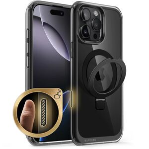 Husa iPhone 16 Pro Supcase Unicorn Beetle MagStand, negru frost