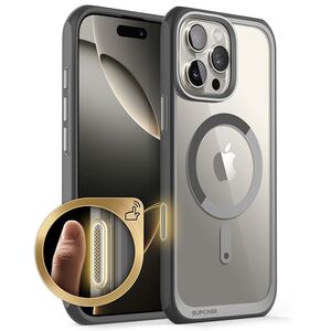 Husa iPhone 16 Pro Supcase Unicorn Beetle Slim Clear MagSafe, gri
