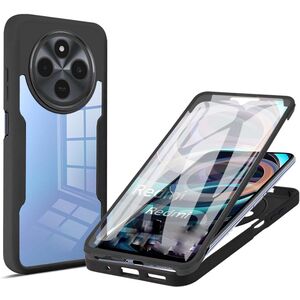 Pachet 360: Husa cu folie integrata pentru  Xiaomi Redmi 14C Cover360 fata / spate - negru