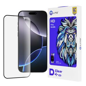 Folie sticla iPhone 16 Pro Max Lito D+ Pro Clear, negru