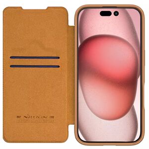 Husa iPhone 16 Pro Max Nillkin Qin Prop Leather, maro