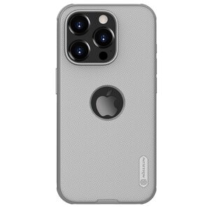 Husa iPhone 16 Pro Max Nillkin Super Frosted Shield Pro, decupaj sigla, gri