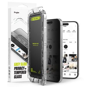 [Pachet 2x] Folie sticla iPhone 16 Plus Ringke Easy Slide Tempered Glass, privacy