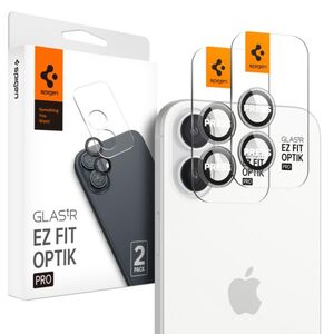 [Pachet 2x] Folie sticla camera iPhone 16 / 16 Plus Spigen Glas.tR Optik EZ Fit Pro, transparenta