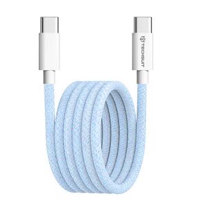 Cablu de date si incarcare USB Type-C la USB Type-C, Super Fast Charging, flexibil si durabil, 60W, 1m, compatibil Samsung, iPhone, Xiaomi, Honor, Oppo, Motorola - albastru