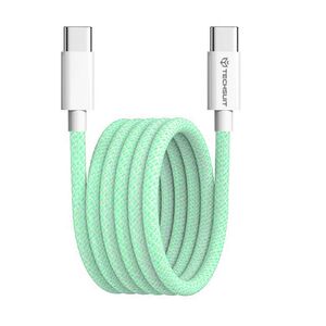 Cablu de date si incarcare USB Type-C la USB Type-C, Super Fast Charging, flexibil si durabil, 60W, 1m, compatibil Samsung, iPhone, Xiaomi, Honor, Oppo, Motorola - verde