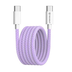Cablu de date si incarcare USB Type-C la USB Type-C, Super Fast Charging, flexibil si durabil, 60W, 1m, compatibil Samsung, iPhone, Xiaomi, Honor, Oppo, Motorola - mov