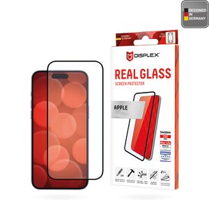Folie sticla premium iPhone 16 Displex Real Glass Full Cover, negru