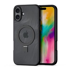 Husa iPhone 16 Plus Dux Ducis Aimo MagSafe Magnetic Stand, negru