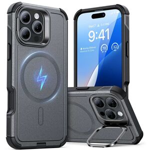 Husa iPhone 16 Pro ESR Cyber Armor Kickstand, gri