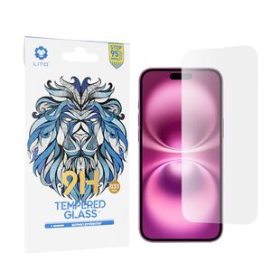 Folie sticla iPhone 16 Plus Lito 9H Tempered Glass, transparenta