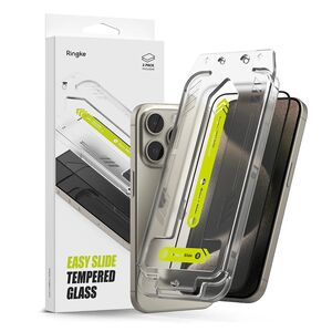 [Pachet 2x] Folie sticla iPhone 16 Pro Ringke Easy Slide Tempered Glass, transparenta