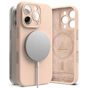 Husa pentru  iPhone 16 Pro Ringke - Silicone Magnetic MagSafe - Roz