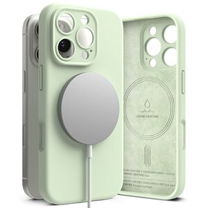 Husa pentru  iPhone 16 Pro Ringke - Silicone Magnetic MagSafe - Verde