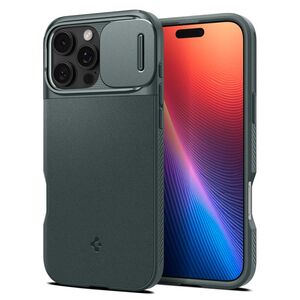 Husa premium pentru  iPhone 16 Pro Spigen - Optik Armor - Verde