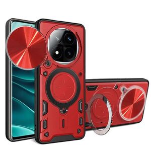 Husa pentru Xiaomi Redmi Note 14 Pro 5G cu protecție pentru cameră și suport magnetic integrat Ring Shockproof, rosu