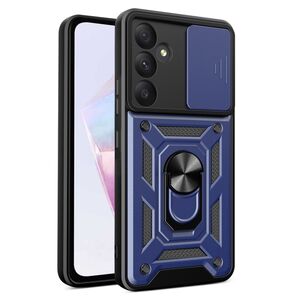 Husa pentru  Samsung Galaxy A36 Ring Armor Kickstand Tough Rugged Cover cu protectie camera, albastru