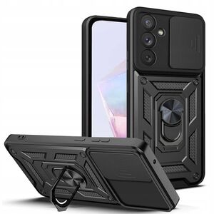 Husa pentru  Samsung Galaxy A36 Ring Armor Kickstand Tough Rugged Cover cu protectie camera, negru