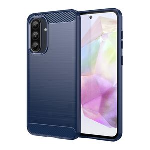 Husa pentru Samsung Galaxy A36 Carbon Liquid Silicone, albastru