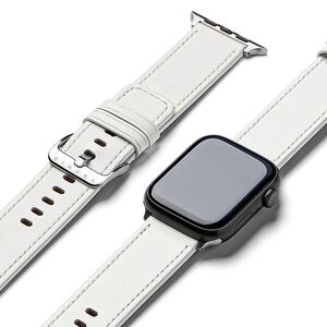 Curea Apple Watch 6 44mm Ringke Leather One Basic, alb
