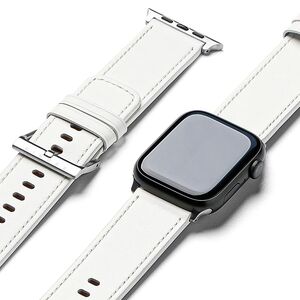 Curea Apple Watch 1/2/3/4/5/6/7/8/9/10/SE/SE 2/Ultra/Ultra 2 (42/44/45/46/49mm) Ringke Leather One Basic Bold, alb