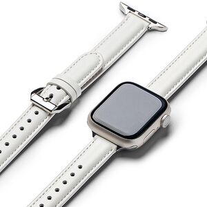 Curea Apple Watch SE 40mm Ringke Leather One Padded Slim, alb