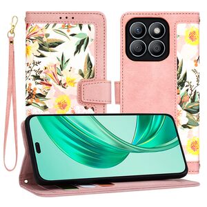 Husa tip carte pentru  Xiaomi 14T, functie stand si port carduri, roz