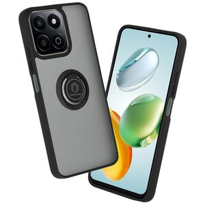 Husa de protectie pentru  Honor 200 Smart premium cu inel stand rotativ, suport magnetic si bumper anti-alunecare - negru