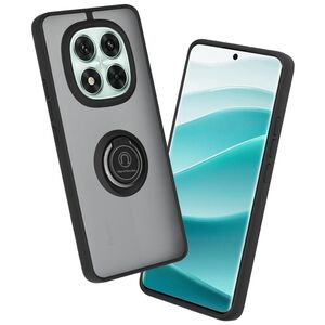 Husa de protectie pentru Xiaomi Redmi Note 14 Pro 5G premium cu inel stand rotativ, suport magnetic si bumper anti-alunecare - negru
