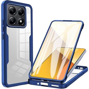 Pachet 360: Husa cu folie integrata pentru  Xiaomi 14T Pro Cover360 fata / spate - albastru