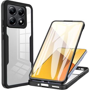 Pachet 360: Husa cu folie integrata pentru  Xiaomi 14T Cover360 fata / spate - negru