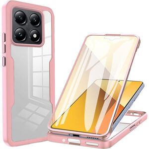 Pachet 360: Husa cu folie integrata pentru  Xiaomi 14T Pro Cover360 fata / spate - roz