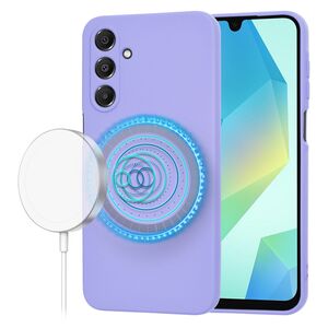 Husa pentru  Samsung Galaxy A16 Liquid Silicone cu MagSafe, subțire, captusita cu microfibra, anti amprentă, protectie cameră foto, lavanda