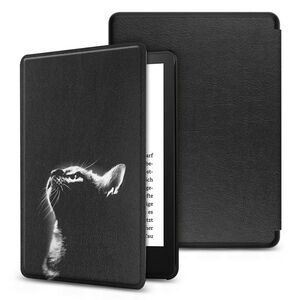 Husa pentru Kindle Paperwhite 2024 (12th gen) 7 inch / Kindle Colorsoft Signature Edition 7 inch slim ultra-light, functie sleep/wake-up, inchidere magnetica - black cat